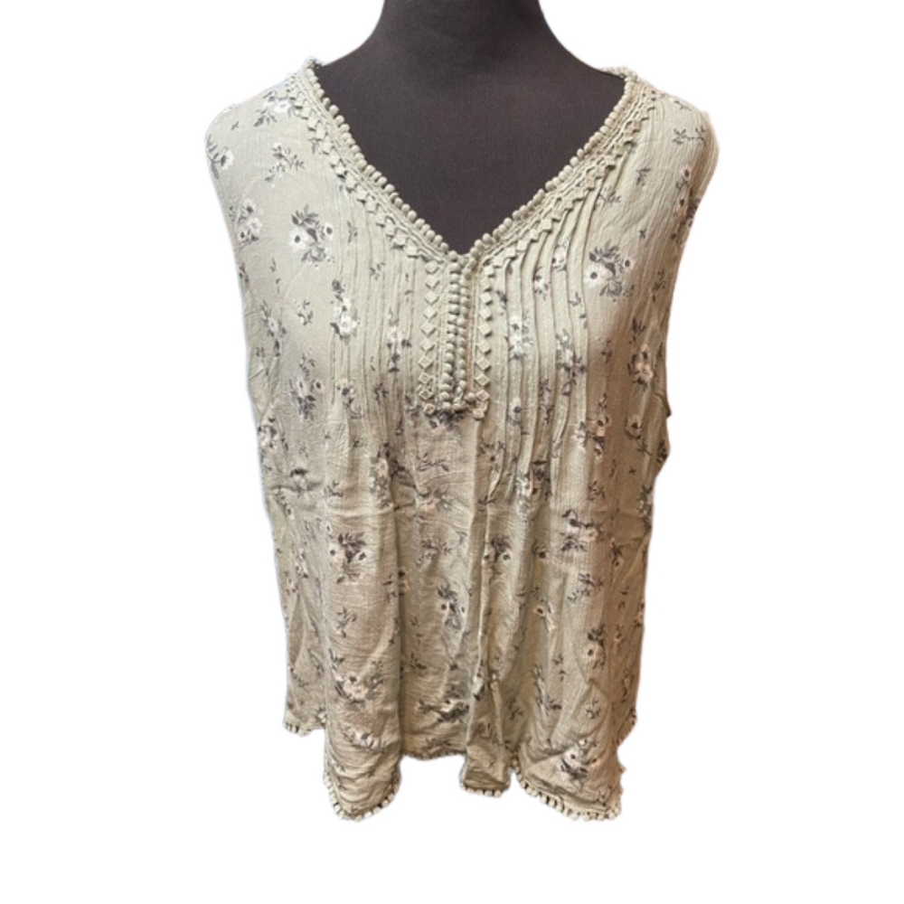 Skies Are Blue Floral Tank Top - Size XL